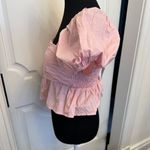 Altar'd State Altar’d State Cropped Puff Sleeve Stretchy Midrift Top Shirt Ruffles Pink NWOT Photo 4