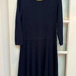 Talbots Dark Navy Long Sleeve Ponte Knit Heavy Sweater Shift Dress Size Large L Photo 0