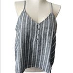Abound  women black leo white stripe Linen Button Front Camisole Tank Top Sz XXL Photo 2