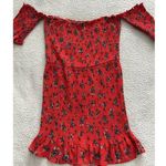Etophe studios  Red Floral Print Smocked Ruffle Tube Style Mini Dress Size M Photo 0