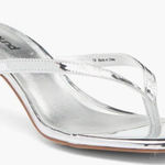 Abound  Tina Kitten Heel Sandal Size 6 Silver Open Square Toe Photo 0