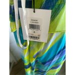 Calvin Klein NWT Spaghetti Strap Maxi Dress Blue/ Green Size 6 ruffled layer Photo 6