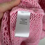 Fate Pink Marled Open Knit Short Sleeve Sweater Small Crochet Pullover Layering Photo 5