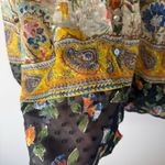 Anthropologie Figueroa & Flower Border Print Boho 3/4 Sleeve Blouse Womens boho floral size L Photo 5