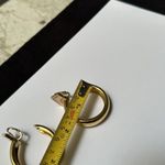 Trifari Signed  Enamel Hoop Clip On Earrings Gold Tone Photo 2