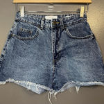 Cotton On Shorts Womens 2 Blue High Rise Mom Denim Frayed Hem Cutoff Casual Photo 0