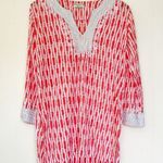 Roberta Roller Rabbit  Coral Print Embellished Tunic Medium Photo 0