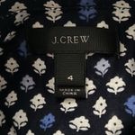 J Crew Shirt Womens 4 Floral Popover Blouse Navy Blue White Flower Bud Print Photo 5