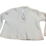 The White Label womens 6 small pink cashmere wool sweater v neck cream pull on Photo 0