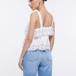 River Island  White Broderie Layered Cami Top in White, Size 8​​​​​​ Photo 1