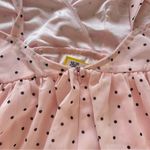 Macy's NWT Small Baby Pink Polka Dot Babydoll Top Tie Shoulders Satin Lingerie Bridal Photo 6