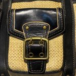 Coach  woven tote with black leather Photo 1
