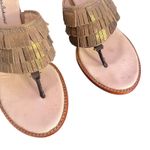 Tommy Bahama  Melita Bronze Wedge Sandals Size 9.5 Fringe Leather‎ Metallic Photo 5