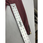 Talbots Womans Pull Over Tunic Top XS Navy Pink Stripe 3/4 Sleeve Square Neck Photo 6