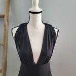 EXPRESS  Black Sleeveless Plunge V-neckline Bodycon Mini Dress Size M Photo 2