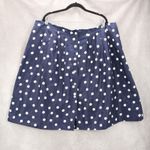Blue Navy Polka Dots Retro Flare Pleated Party Cottage Flowy Plus Skirt 14 Photo 1