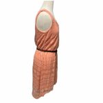 AUW  Lace Hi-Low Sleeveless Belt Flowy Tunic Dress‎ Peach Medium Photo 1