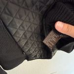 J. McLaughlin  Quilted Silk Zip Front Jacket Mock Neck Knit Cotton Black M Photo 2