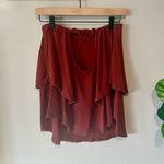 Free People BEACH STRAPLESS TIERED BURGUNDY TOP WITH OPEN BACK DETAIL SIZE XS Photo 1