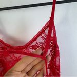 Victoria's Secret  Red Lace Lingerie Negligee Medium Sheer Sexy Valentines Day Photo 7