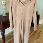 Matching Set Long Sleeve Top Jogger Pants Tan Size M Photo 9