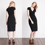 Boden • Casual Jersey Dress surplice black cotton knit day cap sleeve a Photo 9