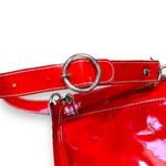 Plinio Visona  Red Patent Leather Silver Chain Strap Crossbody Shoulder Bag Photo 10