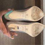 Bruno Magli Iridescent Silver Red Green Jewel Embellished Pointed Toe Pumps 6.5 Photo 9