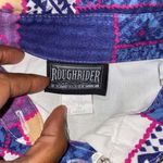 Vintage Roughrider by Circle Shirt Aztec Western Print overlay w/silver button Purple Size L Photo 4