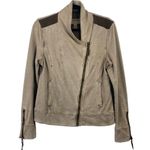 ANTHROPOLOGIE MARRAKECH Sz Small S Women's Helene Suede French Terry Moto Jacket Brown Photo 1