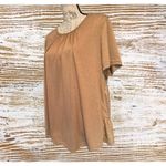 SHEIN LUNE Plus Tie Back Ruffle Hem Blouse Brown Size XL Photo 2