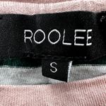 Roolee  Striped T-Shirt Boxy Tee Crew Neck Preppy Casual Stretch Green White S Photo 1