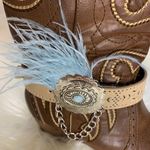 Handmade Removable Women’s Boot Bands/Cuffs Tan Photo 1