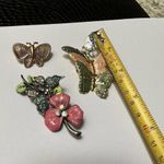 Lot Of 3 Pretty Butterfly Insect Brooch Pins Photo 8