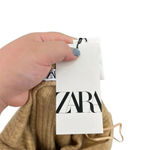 ZARA Sweater Knit Ribbed Hooded Romper One Piece Beige Tan Size Small Photo 10