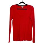 Banana Republic Bright Red Fitted V-neck Pullover Sweater Photo 0