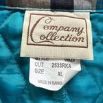 Company Collection Womens Quilted Plaid Vest Sleeveless Blue Pink Tan XL Photo 7