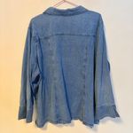 Jaclyn Smith  Long Sleeve Button Down Embroidered Collared Denim Shirt Blue 2X Photo 1