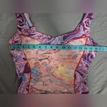 Sundance  Paisley Print Two Tone One Piece Swimsuit Women's Medium Purple/Yellow Photo 4