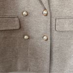 Loft Double Breasted Blazer Coat with Pearl Buttons Neutral Size 4 NWT Photo 2