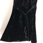 Lysse New Crushed Velvet Tassel Tie Waist Dress Sleeveless Mini Black Photo 6