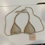 ASOS Women’s Moda Minx x Agnes Pimentel Triangle Bikini Top With Shell Trim, Small Photo 0