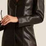 Abercrombie & Fitch XL Blazer Dress Jacket Faux Leather Oversized Women's Black Photo 0