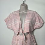 Mara Hoffman Revolve X  Swim Cotton Tie Front Romper in Pink Stripe sz S Photo 6