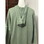 Caslon Womens Sweatshirt Green Long Sleeve Crew Neck Pockets Hooded S New Photo 4