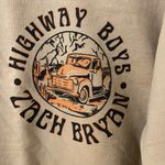 Gildan Unisex Women's Zach Bryan Highway Boys Beige Tan Crewneck Sweatshirt Size Medium Photo 1