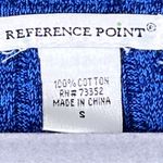 Reference Point Size Small V-Neck 1/2 Sleeve Ribbed Blue Sweater Vintage Photo 5