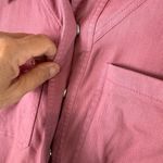 Avec Les Filles Pink Coverall Denim 3/4 Snap Front Patch Pocket Dress Size S Photo 5