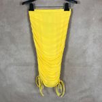 Material Girl Yellow Ruched Mesh Adjustable Pencil Skirt NWT Large Photo 6