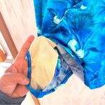 VTG Mainstream Women's Size 12 Tropical Floral One Piece Skirted Swimsuit Blue Photo 5